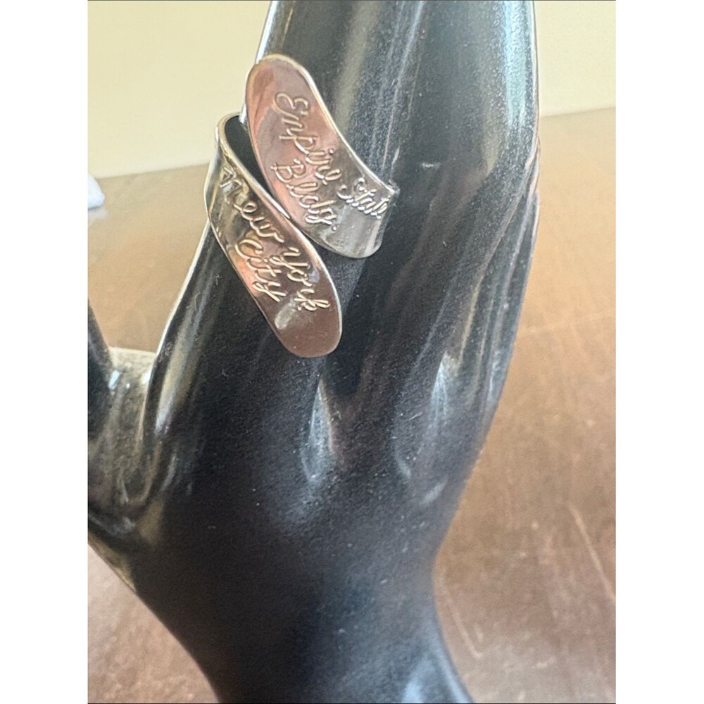 Vintage Empire State Bldg New York Silver Wrap Ring